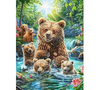 Bear Family in River 1000 Pcs Jigsaw Puzzle Bundle Mitos Cuento De Hadas Family Puzzle Lovers Fun Family Game Mindful Activity Spring Durable Cardboard 1000 PCS