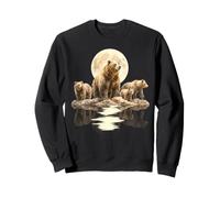Bear Family Moonlight Nature Wildlife Forest Vintage Sweatshirt