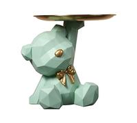Bear Figurine Decor Tray Geometric Statue Resin Key Storage Holder Figurine Cute Ornament Key Snack Holder Modern Art Decor Bear Sculpture for Home Living Room Office