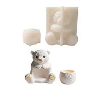 Bear Figurine Silicone Molds for Making Soap and Concrete Planter Includes Circular Cup Bear Shape and Circular Cup Set for Making Soap Gypsum Decoration Resin Art