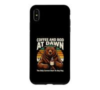 Bear Fishing Coffee And Rod At Dawn Sunrise Case for iPhone XS Max