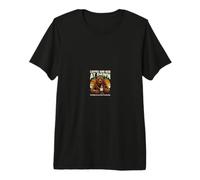 Bear Fishing Coffee and Rod At Dawn Sunrise Premium T-Shirt