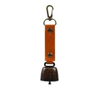 Bear For Hiking Gear With Silencer & Cow With Carabiner & PU Leather Keychains Alerts Of Your Presence For Walking Outdoor Camping (Brown, 14.5X3.5X2.5cm)