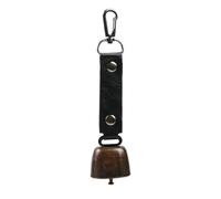 Bear For Hiking Gear With Silencer & Cow With Carabiner & PU Leather Keychains Alerts Of Your Presence For Walking Outdoor Camping (Black, 14.5X3.5X2.5cm)
