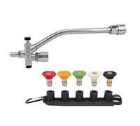 BEAR FORCE Foam Cannon Dual-Connector Accessory, Pressure Washer Double Tip Attachment for Soap Cannon, 5 Pressure Washer Sprayer Nozzles #035, 1/4" Quick Connect, for Car Wash, Car Detailing