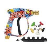 Bear Force High Pressure Washer Gun 3000 PSI Max, Power Washer Short Gun M22-14 with 1/4 Inch Quick Connector & 5 Tips Nozzle, Compatible for Some of Greenworks Karcher Ryobi Homelite Pressure Washer