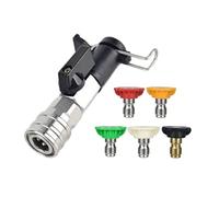 BEAR FORCE High Pressure Washer Kit, 1/4” Quick Connect 5 Spray Nozzles, Ball Valve Convert Water Hose into Power Washer Nozzle Tips, for Karcher Pressure Washer, Car Washing Nozzle & Hose