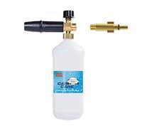 BEAR FORCE Pressure Washer Snow Foam Lance with 1.25mm Stainless Steel Nozzle, 1L Bottle, Adjustable Foam Gun, Compatible with AR Black Decker Bosch MAC Allister Michelin High Pressure Washers