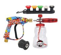BEAR FORCE Pressure Washer Spray Gun M22- ID14MM & 1/4" Quick Connector Snow Foam Lance Set for Karcher K1 K2 K3 K4 K5 K6 K7 Pressure Washer, for Car Wash