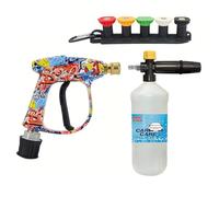 BEAR FORCE Pressure Washer Spray Gun M22- ID14MM with 1/4" Quick Connector Snow Foam Lance & 5 Spray Tips & Clip Nozzle Holder & Converter, Car Wash, for Karcher K1 K2 K3 K4 K5 K6 K7 Pressure Washer