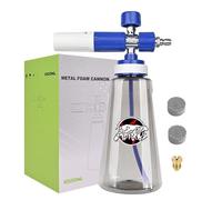 BEAR FORCE Pressure Washer Upgraded Foam Cannon for 1/4” Quick Connector with 360° Adjustable Spray Nozzle, 1L Foam Cannon Soap Dispenser with New Generation Adjustable Spray Nozzle (Blue & White)