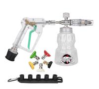 BEAR FORCE Transparent Pressure Washer Gun Kit for Car Cleaning with 1/4” Quick Plug Foam Cannon 1L & 5 Tips & Hose Connector for Karcher K1 K2 K3 K4 K5 K6 K7 Pressure Washer, for Car Wash