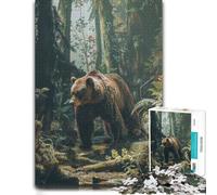 Bear Forest Themed Wooden Jigsaw Puzzle for Adults, 1000 PCS