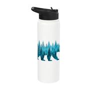 Bear Forest Trees Mountains Wildlife Nature Camping Hiking Stainless Steel Insulated Water Bottle