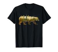 Bear Forest Watercolor Outdoor Camping Art for Nature Lover T-Shirt