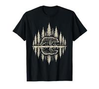 Bear Forest Waveform Wilderness Nature Graphic Art T-Shirt