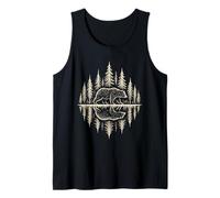 Bear Forest Waveform Wilderness Nature Graphic Art Tank Top