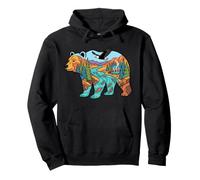 Bear Forest Wildlife Mountain Hiking Camping Nature Lakes Pullover Hoodie
