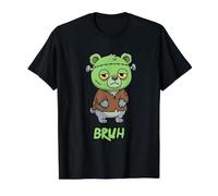 Bear Frankenstein Bruh Halloween Value Graphic T-Shirt, Men, Black, S