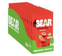 BEAR Fruit Dried Strawberry Packs - Gently Baked - Healthy - Vegan - 14 x 35g