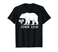 Bear Fruit John 15:8 Christian Faith Vine Value Graphic T-Shirt, Men, Black, L