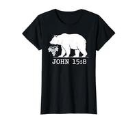 Bear Fruit John 15:8 Christian Faith Vine Value Graphic T-Shirt, Women, Black, XL