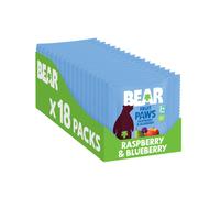 BEAR Fruit Paws Raspberry & Blueberry (Pack of 18) - 100% Fruit, No