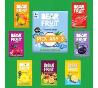 BEAR FRUIT - Pick any 3 from 10 Flavour Sharing Bags Gently Baked Fruit Healthy Vegan Snack 85-100g