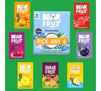 Bear Fruit - Pick any 6 from 10 Flavour Sharing Bags Gently Baked Fruit Healthy Vegan Snack 85-100g