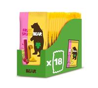 BEAR Fruit Splits Pineapple & Raspberry (Pack of 18) - 100% Fruit, No Added Sugar, Ideal lunchbox snack for kids or On-the-Go