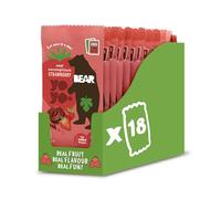 BEAR Fruit Yoyos Strawberry 20g (Pack of 18) - 100% Fruit, No Added Sugar, Ideal lunchbox snack for kids or on-the-go
