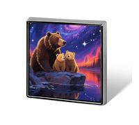 Bear Galaxy Lapel Pin Cute Metal Brooch Pin Fashionable Square Badge for Shirts, Hats, Jackets Unique Fashion Accessories Gift for Men & Women