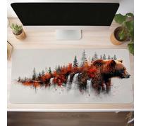 Bear Gaming Mouse Mat Yellow Large Mouse Pad 1000x400x3mm XXL Mousepad Desk Mat Improved Precision and Speed Rubber Base for Stable Grip on Smooth Surfaces Table Pad PjY7279 5-A