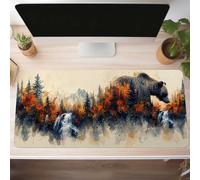 Bear Gaming Mouse Mat Yellow Large Mouse Pad 700x300x3 mm XXL Mousepad Desk Mat Improved Precision and Speed Rubber Base for Stable Grip on Smooth Surfaces Table Pad PjY7315 H-Q