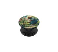 Bear Gardener Pruning Rose Bushes Impressionist Art PopSockets Adhesive PopGrip