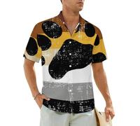 Bear Gay Pride Flag Men's Shirts Short Sleeve Beach Shirt Hawaiian Shirt Casual Summer T-Shirt 2XL