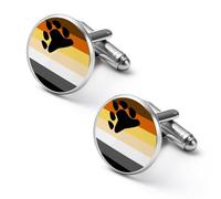 Bear Gay Proud Flag Men's Cufflinks Classic Tuxedo Shirt Cuff Dress Cuff Links Jewelry Accessories