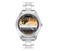 Bear Gay Proud Flag Quartz Watch Stainless Steel Wrist Watches for Men Women Easy to Read