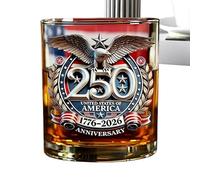 Bear Glasses | 250th American Commemorative Glassware With Flag | US Liqueur Glasses Bottle Whiskey - For Wine Cocktail Alcohol Drink Home Kitchen Restaurant Day Party D