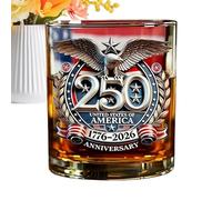 Bear Glasses, 250th American Patriotic Table Decoration | 1776-2026 Old Fashioned Glasses Glassware - For Bourbon Cocktail, Liqueur, Alcohol And Beverages Home Office Bar Restaurant