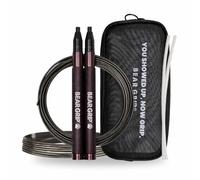 BEAR GRIP Elite Speed Skipping Rope for Adults - Jumping Speed Rope for HIIT, Boxing, MMA, Home Workout, Fat Burning - Fitness & Gym Equipment for Men and Women - Dark Purple