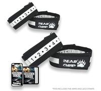 BEAR GRIP Occlusion Bands for Training - BFR Resistance Bands for Arms & Legs - Blood Flow Restriction Workout Straps for Muscle Growth & Recovery (Black/White, Arms and Legs (Bundles))