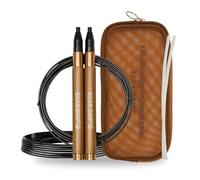 BEAR GRIP Pro Skipping Rope for Adults - Self-Locking Adjustable Speed Jump Rope for Double Unders, CrossFit, Boxing & HIIT Training with 2 Steel Cables, Cable Protector & Pouch