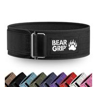 BEAR GRIP Self-Locking Weight Lifting Belt - Deadlift, Bodybuilding, Squat & Powerlifting - Premium Weightlifting Gym Belt for CrossFit & Olympic Lifting for Men and Women - (Black, New Logo, XL)