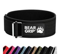 BEAR GRIP Self-Locking Weight Lifting Belt - Deadlift, Bodybuilding, Squat & Powerlifting - Premium Weightlifting Gym Belt for CrossFit & Olympic Lifting for Men and Women - (Black, New Logo, S)