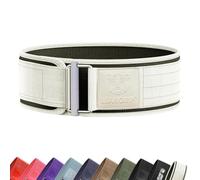 BEAR GRIP Self-Locking Weight Lifting Belt - Deadlift, Squat & Powerlifting Belt for Men and Women - Premium Weightlifting Gym Belt for CrossFit & Olympic Lifting (White, S)