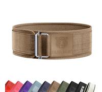 BEAR GRIP - Self-Locking Weight Lifting Belt, Premium Weightlifting Belt for Crossfit, Power Lifting, Bodybuilding, Lifting Belt for Men and Women, Workout Belt for Liftin (Beige, S)