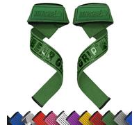 BEAR GRIP Straps - Premium Neoprene Padded Heavy Duty Double Stitched Weight Lifting Gym Straps, Deadlift, Gym Accessories for Men and Women, Advanced Gel Grip, 100% cotton, Extra long length (Green)