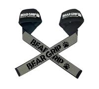 BEAR GRIP Straps - Premium Neoprene padded Heavy Duty double stitched weight lifting gym straps, Gel grip, 100% cotton, Extra long length (Digital Camo)