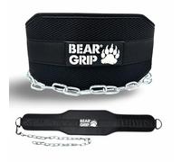 BEAR GRIP -Weighted Dip & Pull up Belt for Strength Training, Bodybuildng (Black/Black)
